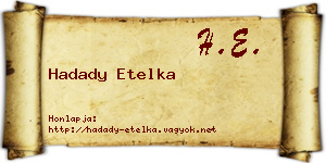Hadady Etelka névjegykártya
